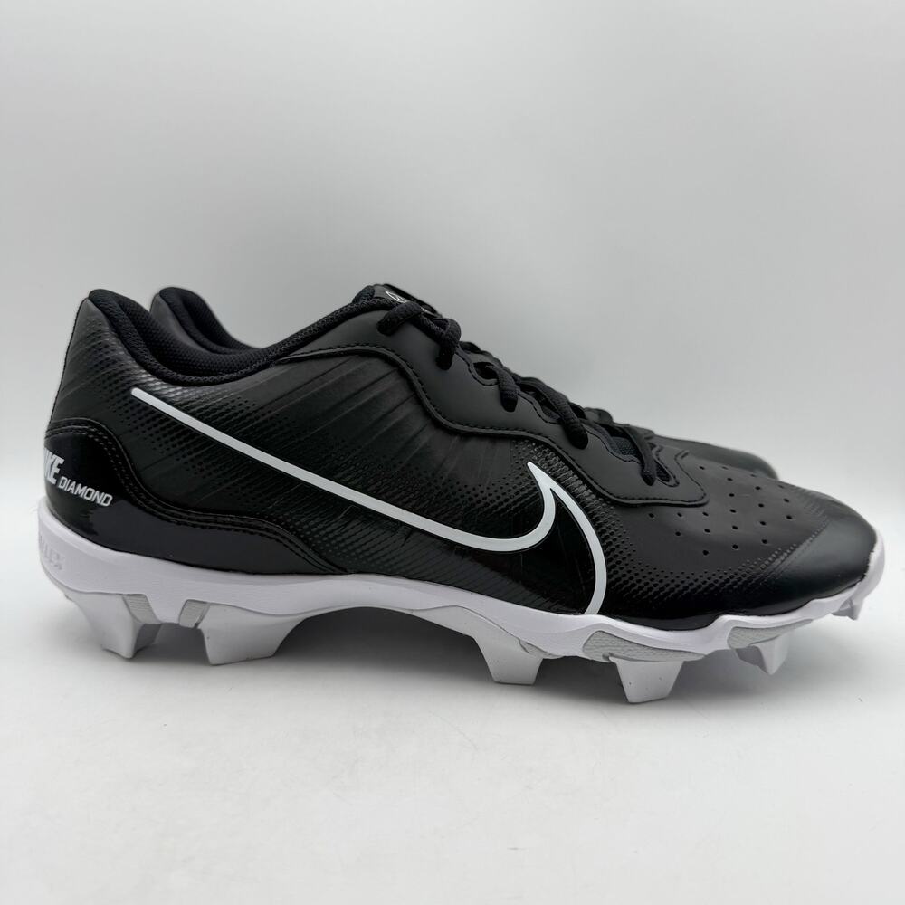 Nike Mens Alpha Huarache 4 Keystone Baseball Cleats Size 12 Black White EUC